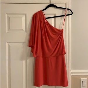 Off the shoulder coral dress